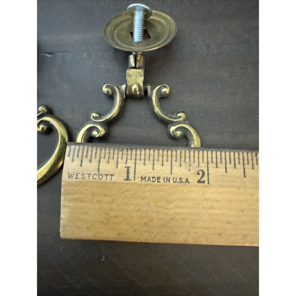 Vintage KBC Brass Plated Drawer Cabinet Pulls 2